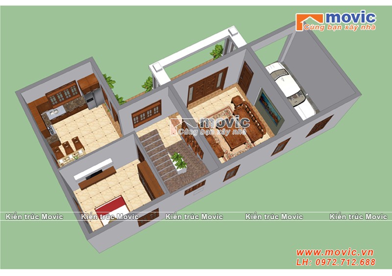                          Các phòng chức năng được bố trí phù hợp, thuận tiện di chuyển