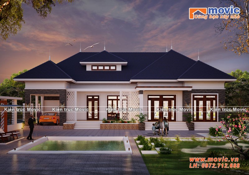 biệt thự nhà vườn 1 tầng 100m2