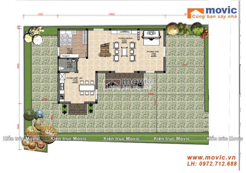 Bản vẽ cad chi tiết tầng 1 của biệt thự