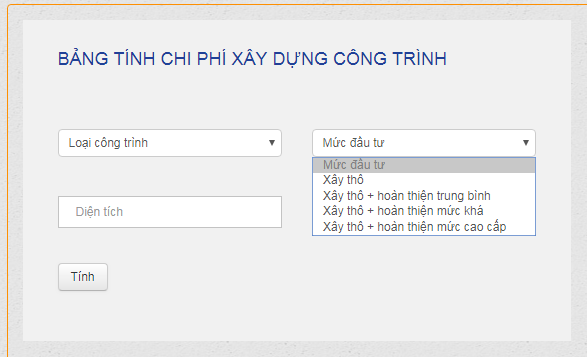 Lựa chọn mức hoàn thiện công trình