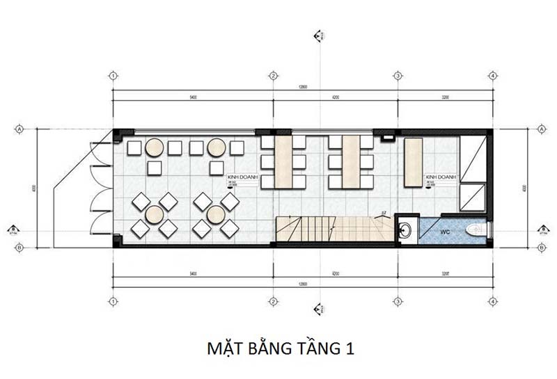 Mặt bằng thiết kế tầng 1