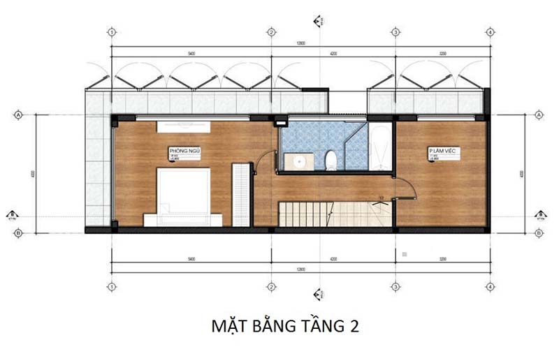 Mặt bằng thiết kế tầng 2