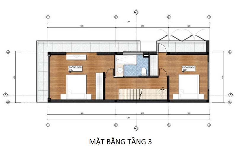 Mặt bằng thiết kế tầng 3