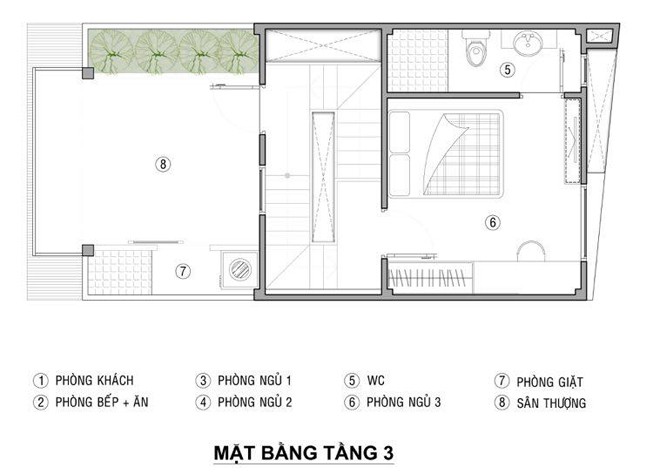 Mặt bằng thiết kế tầng 3