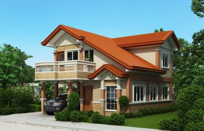 Biệt thự 100m2 mái lệch ở nông thôn