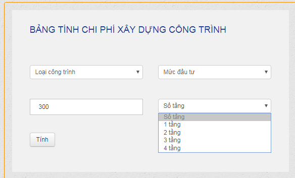 Chọn số tầng bạn muốn thiết kế