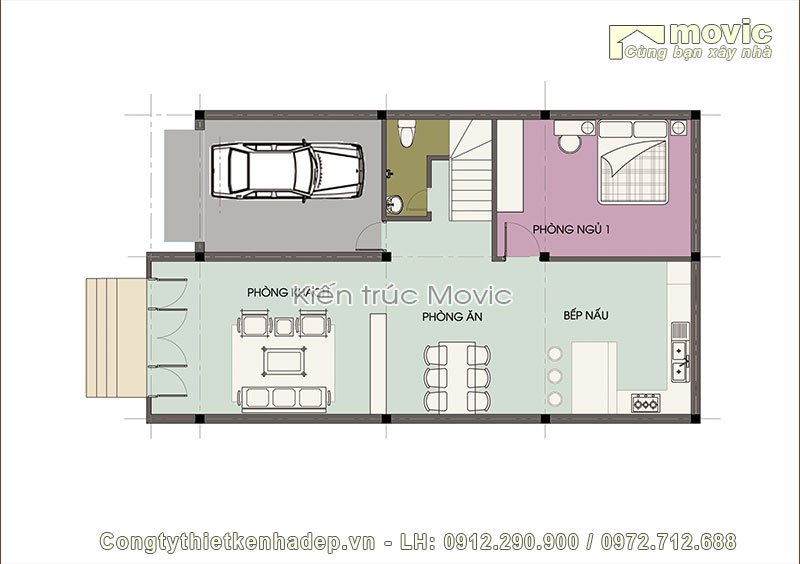 Mặt bằng nội thất biệt thự phố 2 tầng tân cổ điển