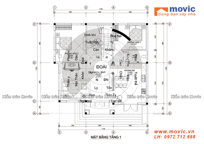 Mặt bằng hướng phong thủy