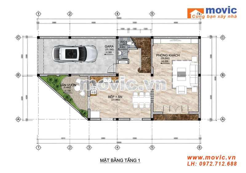 Công năng sử dụng được bố trí thuận tiện, liên kết hợp lý