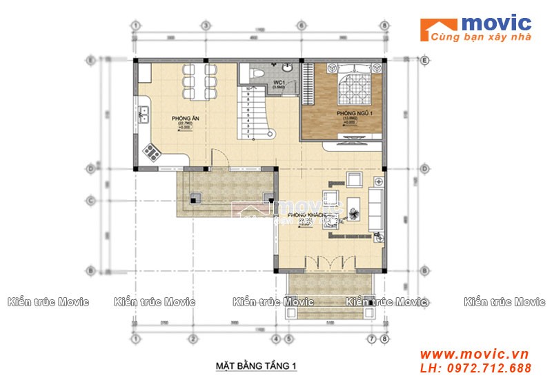 Mẫu biệt thự 3 tầng chữ L tinh tế, cuốn hút