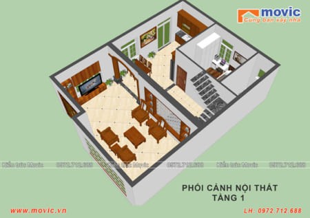 biet thu 3 tang 100m2