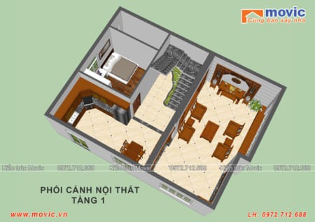 biet thu 3 tang 100m2