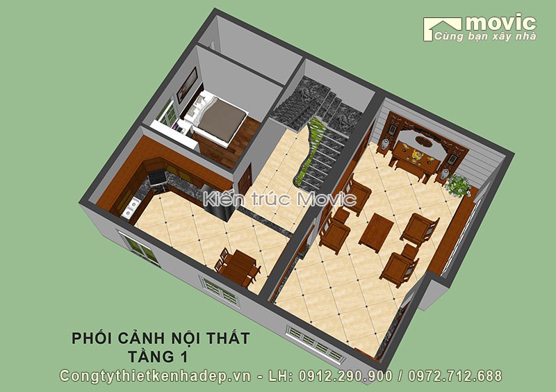 Biệt thự phố 3 tầng hiện đại