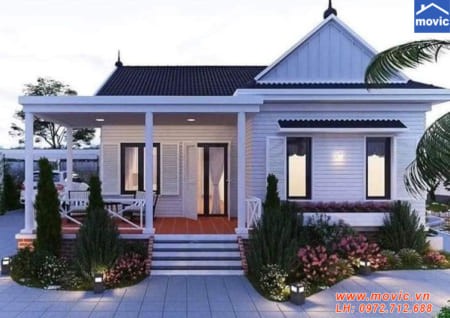 Mẫu nhà vườn 1 tầng đẹp rẻ nhất 2020