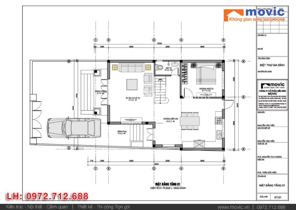 biet thu 2 tang 70m2