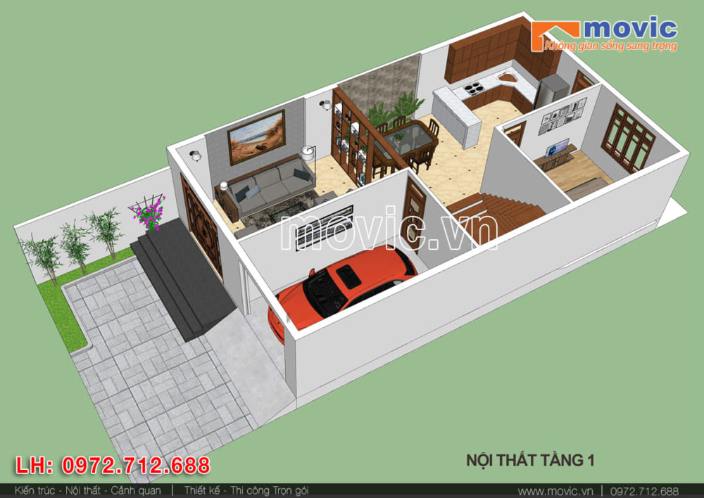 biet thu 2 tang 70m2