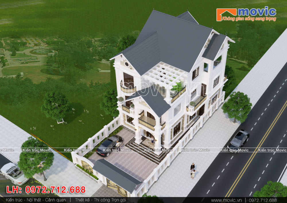 biet thu 3 tang dien tich 100m2